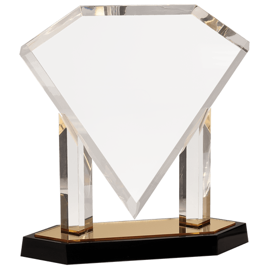 Gold 11 3/4" Floating Diamond Acrylic