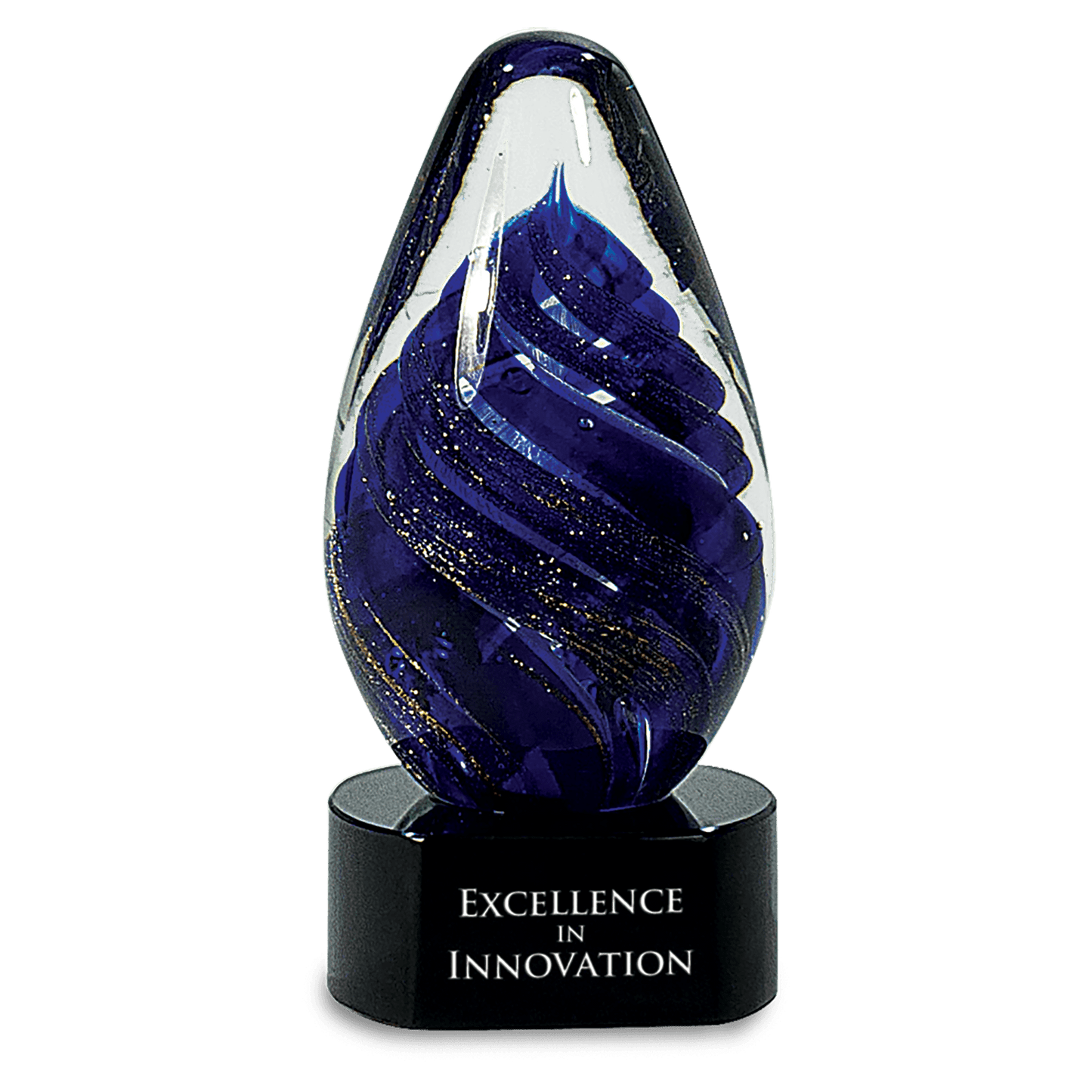 6 1/2" Blue Tear Drop Art Glass