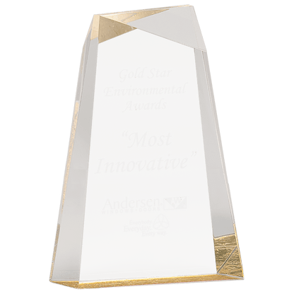 Gold 8" Facet Wedge Acrylic