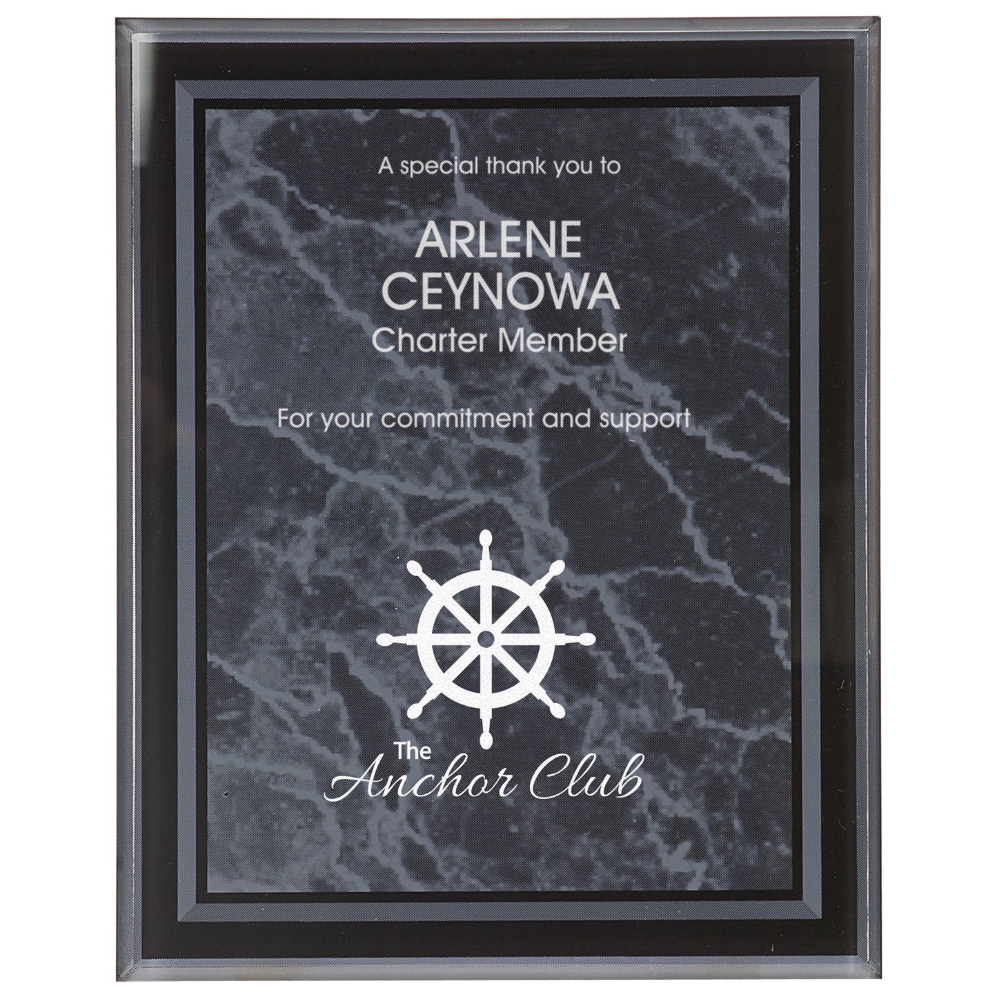 Black Marble Border Clear 8" x 10" -Plaq Acrylic