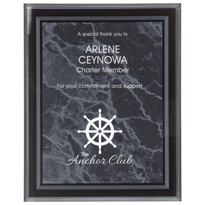 Black Marble Border Clear 8" x 10" -Plaq Acrylic