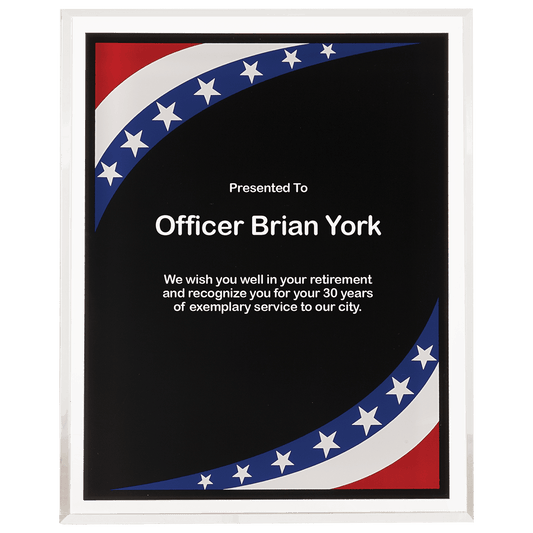 8" x 10" Stars & Stripes Border Clear-Plaq Acrylic