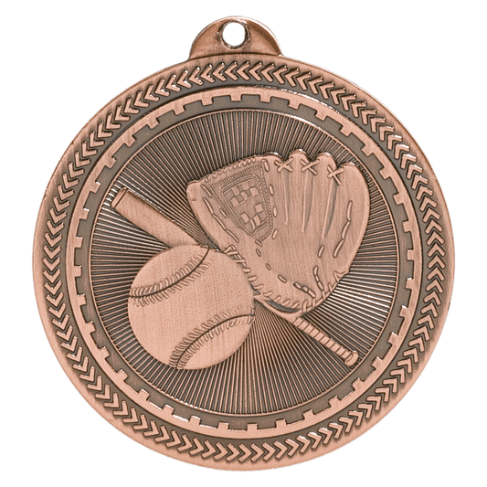 Antique Bronze 2" Baseball/Softball Laserable BriteLazer Medal
