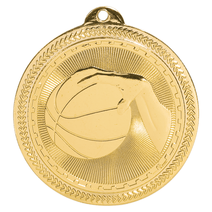 Bright Gold 2" Basketball Laserable BriteLazer Medal