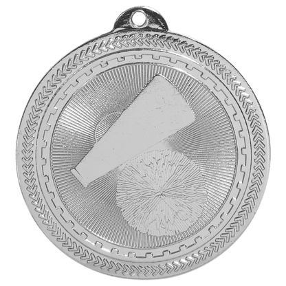 Bright Silver 2" Cheer Laserable BriteLazer Medal