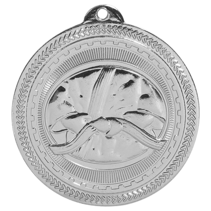 Bright Silver 2" Martial Arts Laserable BriteLazer Medal