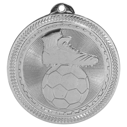 Bright Silver 2" Soccer Laserable BriteLazer Medal