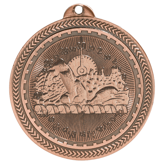 Antique Bronze 2" Swimming Laserable BriteLazer Medal