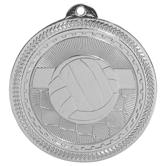 Bright Silver 2" Volleyball Laserable BriteLazer Medal