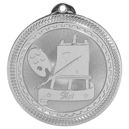 Bright Silver 2" Art Laserable BriteLazer Medal