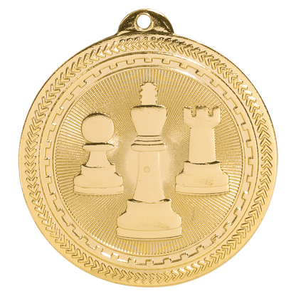 Bright Gold 2" Chess Laserable BriteLazer Medal