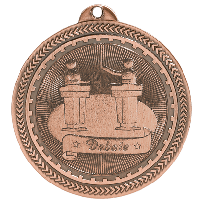 Antique Bronze 2" Debate Laserable BriteLazer Medal