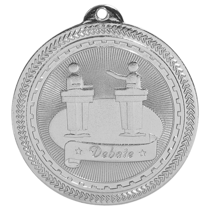 Bright Silver 2" Debate Laserable BriteLazer Medal