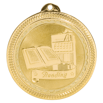 Bright Gold 2" Reading Laserable BriteLazer Medal