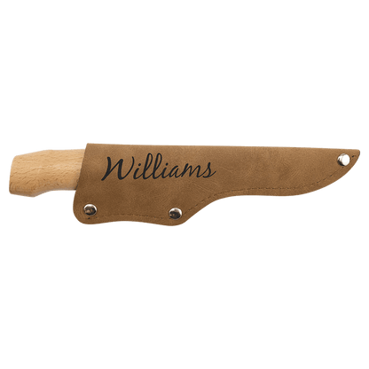 Bison River 4" Fillet Knife with Wood Handle and Leather Sheath