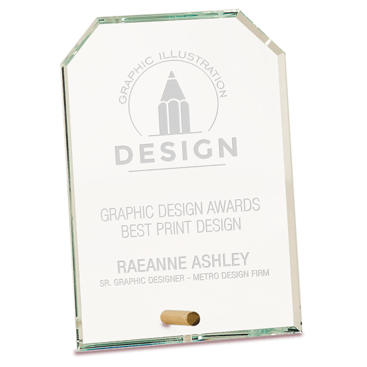 5" x 7" Clear Clipped Corners Rectangle CrystalEdge Glass