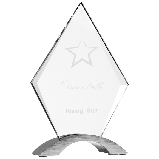 7 1/4" Diamond Cosmic Acrylic with Silver Base