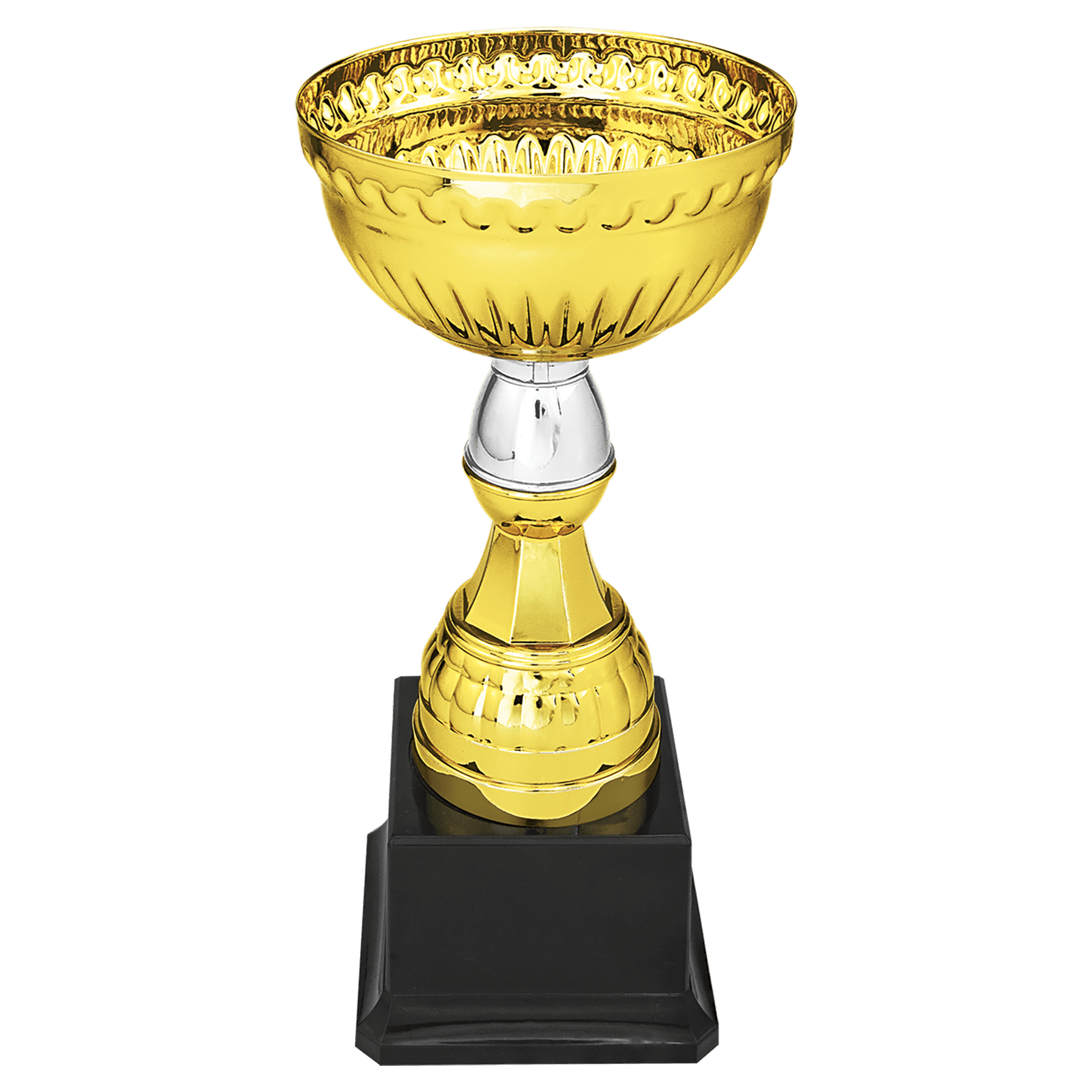 8" Gold & Silver Metal Cup with Plastic Stem and Base