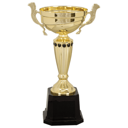 Gold 2 11 1/2" Completed Metal Cup Trophy on Plastic Base
