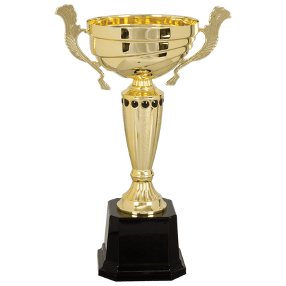 Gold 2 13" Completed Metal Cup Trophy on Plastic Base
