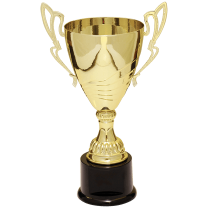 Gold 2 12" Completed Metal Cup Trophy on Plastic Base