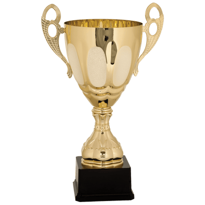 Gold 17 1/2" Completed Metal Cup Trophy on Plastic Base