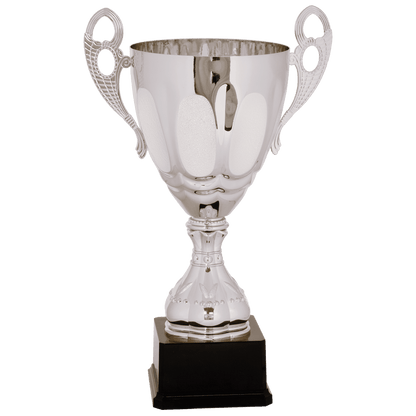 Silver 17 1/2" Completed Metal Cup Trophy on Plastic Base