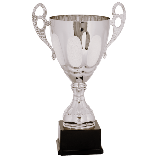 Silver 17 1/2" Completed Metal Cup Trophy on Plastic Base