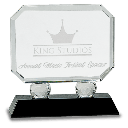Black 6" Rectangle Crystal on Pedestal Base