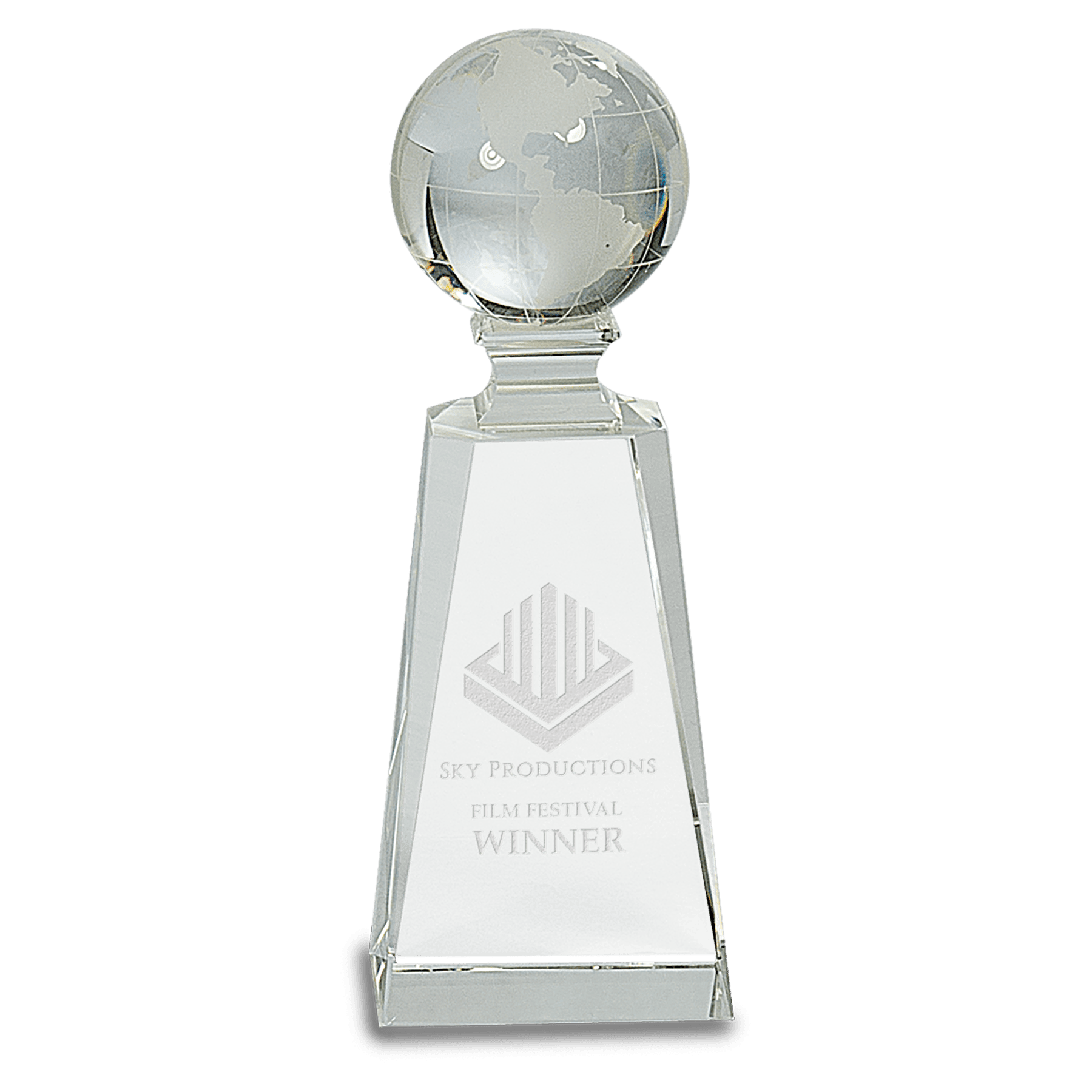 7 3/4" Crystal Globe on Clear Tower