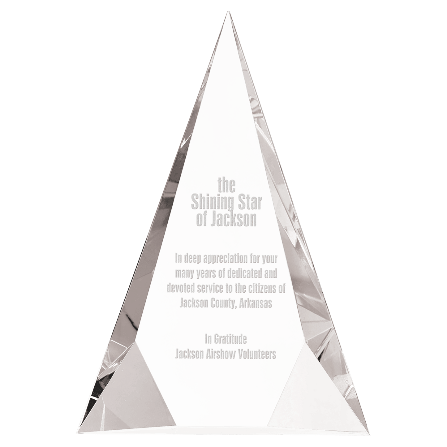 6" x 8" Crystal Facet Triangle