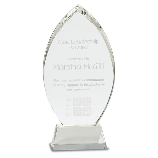 10 1/4" Crystal Oval on Clear Base