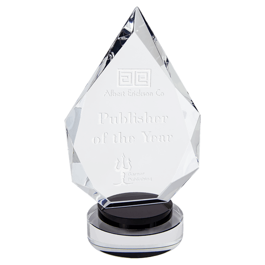 Black & Clear 9 1/2" Diamond Crystal on Round Base
