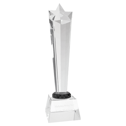 Clear 11 3/4" Crystal Rising Star with Base