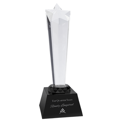 Black 9" Crystal Rising Star with Base