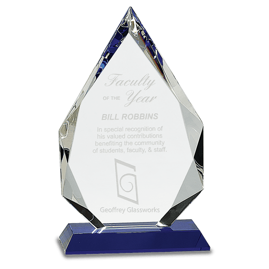 Blue 10" Diamond Crystal on Pedestal Base