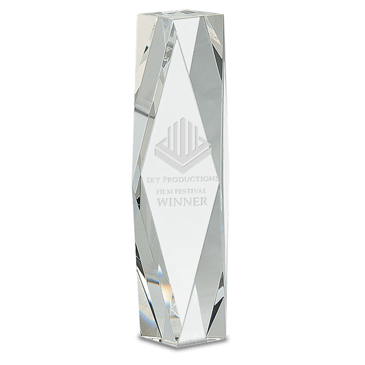10" Clear Crystal Facet Tower