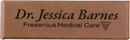Dark Brown 6 1/2" x 2" Laserable Leatherette Double Pen Case