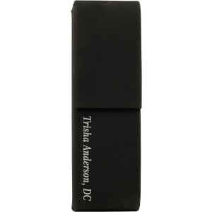 Black/Silver Leatherette Double Pen/Pencil Case