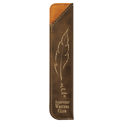 Rustic/Gold 6 1/4" Laserable Leatherette Pen Sleeve