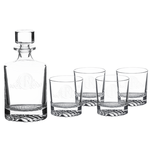 polar-camel-round-glass-decanter-set