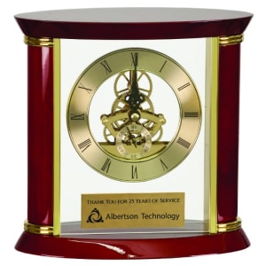 Executive Piano Finish Clock Gold/Rosewood