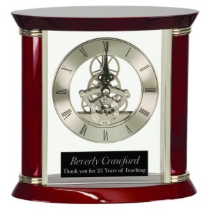 Executive Piano Finish Clock Silver/Rosewood