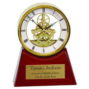 Executive Piano Finish Clock Gold/Rosewood