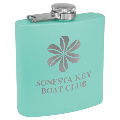 Matte Teal Stainless Steel 6 oz. Flask