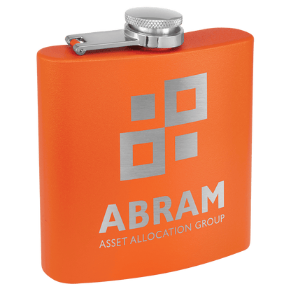 Matte Orange Stainless Steel 6 oz. Flask