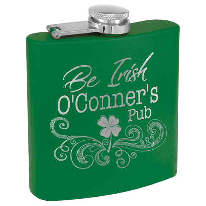 Matte Green Stainless Steel 6 oz. Flask