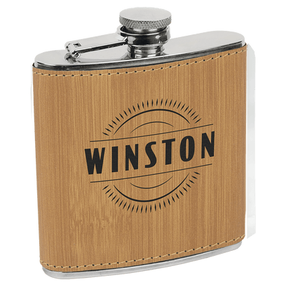 Bamboo Stainless Steel 6 oz. Flask