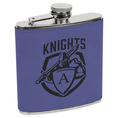 Purple Black Stainless Steel 6 oz. Flask