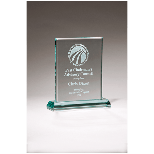 6" x 7" Premium Series Jade Glass Award